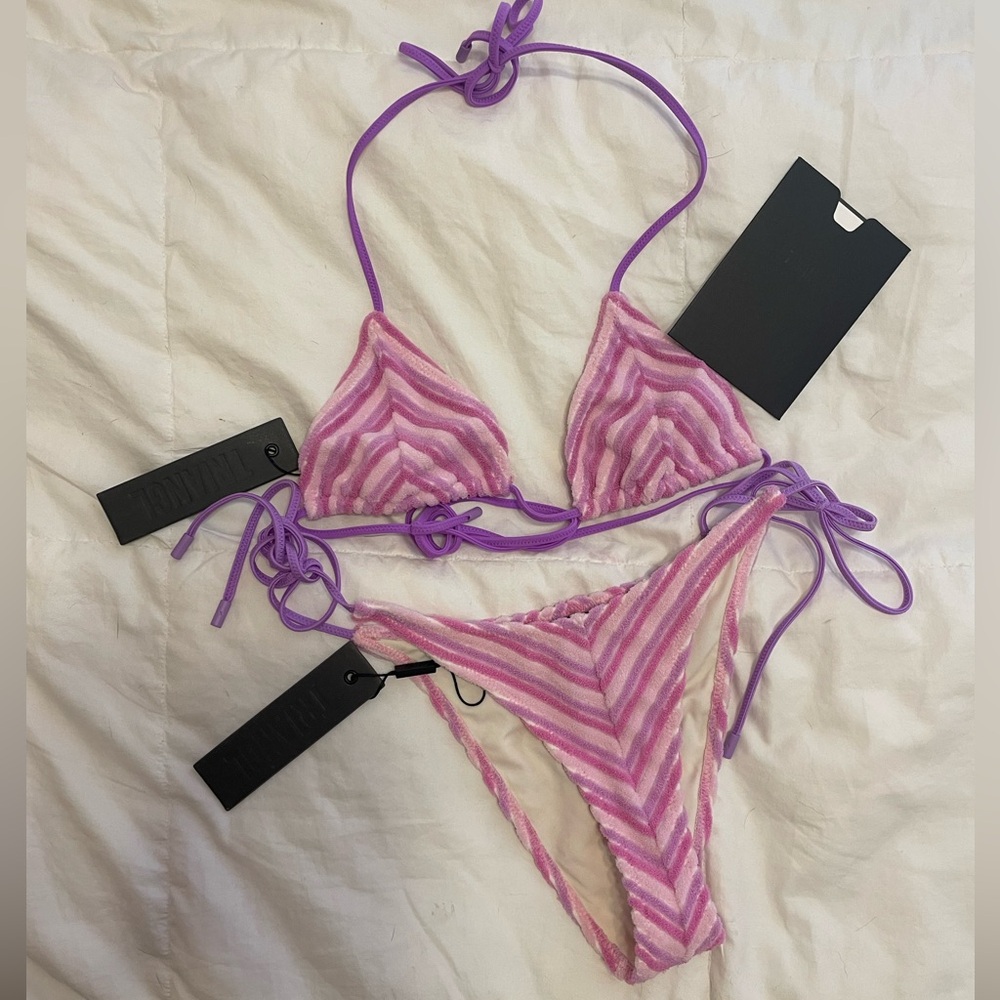 Striped Pink and Purple Bikini